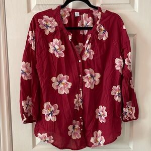 Floral Red Women's Top